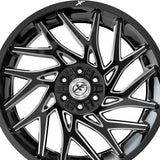 1 X XF Off-Road XF-229 Gloss Black & Milled 20X10 5x127/5x139.7 78.1 Hub -12 Offset Black Wheel Rim