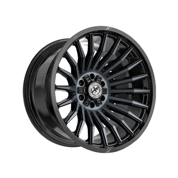 1 X XF Off-Road XF-231 Gloss Black & Machined Titanium Double Dark Tint 20X10 6x135/6x139.7 106.4 Hub -12 Offset Black Wheel Rim