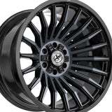 1 X XF Off-Road XF-231 Gloss Black & Machined Titanium Double Dark Tint 20X9 6x135/6x139.7 106.4 Hub 0 Offset Black Wheel Rim