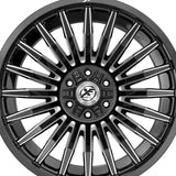 1 X XF Off-Road XF-231 Gloss Black & Milled 24X14 5x127/5x139.7 78.1 Hub -76 Offset Black Wheel Rim