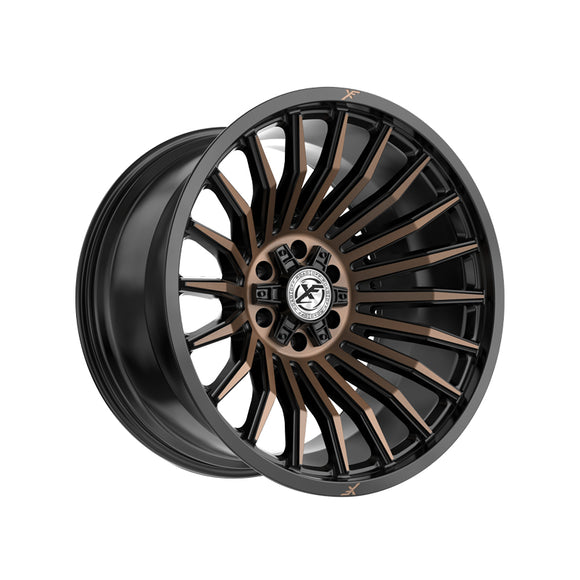 1 X XF Off-Road XF-231 Satin Black & Bronze Machined Double Dark Tint 20X10 8x165.1/8x170 125.2 Hub -12 Offset Silver Wheel Rim