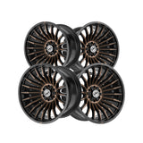 1 X XF Off-Road XF-231 Satin Black & Bronze Machined Double Dark Tint 17X9 6x135/6x139.7 106.4 Hub 0 Offset Silver Wheel Rim