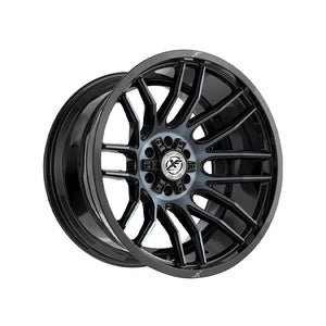 1 X XF Off-Road XF-232 Gloss Black & Machined Titanium Double Dark Tint 20X9 5x127/5x139.7 78.1 Hub 12 Offset Black Wheel Rim