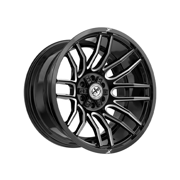 1 X XF Off-Road XF-232 Gloss Black & Milled 24X14 5x127/5x139.7 78.1 Hub -76 Offset Black Wheel Rim
