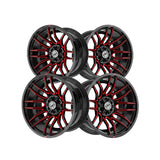 1 X XF Off-Road XF-232 Gloss Black & Red Milled 17X9 6x135/6x139.7 106.4 Hub 12 Offset Black, Red Wheel Rim