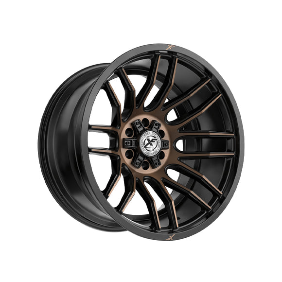 1 X XF Off-Road XF-232 Satin Black & Bronze Machined Double Dark Tint 17X9 6x135/6x139.7 106.4 Hub 12 Offset Silver Wheel Rim