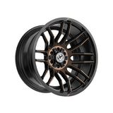 1 X XF Off-Road XF-232 Satin Black & Bronze Machined Double Dark Tint 17X9 5x127/5x139.7 78.1 Hub 0 Offset Silver Wheel Rim