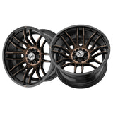1 X XF Off-Road XF-232 Satin Black & Bronze Machined Double Dark Tint 18X9 5x127/5x139.7 78.1 Hub 12 Offset Silver Wheel Rim