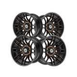 1 X XF Off-Road XF-232 Satin Black & Bronze Machined Double Dark Tint 17X9 6x135/6x139.7 106.4 Hub 12 Offset Silver Wheel Rim