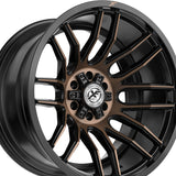 1 X XF Off-Road XF-232 Satin Black & Bronze Machined Double Dark Tint 20X9 6x135/6x139.7 106.4 Hub 0 Offset Silver Wheel Rim