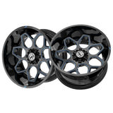 1 X XF Off-Road XF-233 Gloss Black & Blue Milled 20X9 5x127/5x139.7 78.1 Hub 12 Offset Black, Blue Wheel Rim