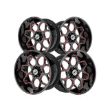 1 X XF Off-Road XF-233 Gloss Black & Red Milled 20X10 8x165.1/8x170 125.2 Hub -24 Offset Black, Red Wheel Rim