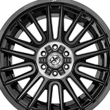 1 X XF Off-Road XF-234 Gloss Black & Brushed Double Dark Tint 17X9 6x135/6x139.7 106.4 Hub 0 Offset Black Wheel Rim