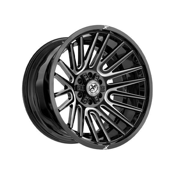 1 X XF Off-Road XF-234 Gloss Black & Milled 17X9 6x135/6x139.7 106.4 Hub 12 Offset Black Wheel Rim