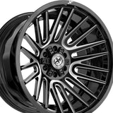 1 X XF Off-Road XF-234 Gloss Black & Milled 20X9 6x135/6x139.7 106.4 Hub 0 Offset Black Wheel Rim