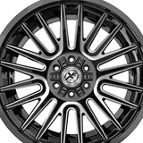 1 X XF Off-Road XF-234 Gloss Black & Milled 20X9 5x127/5x139.7 78.1 Hub 12 Offset Black Wheel Rim