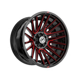 1 X XF Off-Road XF-234 Gloss Black & Red Machined 17X9 6x135/6x139.7 106.4 Hub 0 Offset Black, Red Wheel Rim