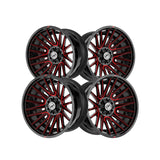 1 X XF Off-Road XF-234 Gloss Black & Red Machined 17X9 6x135/6x139.7 106.4 Hub 0 Offset Black, Red Wheel Rim