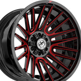 1 X XF Off-Road XF-234 Gloss Black & Red Machined 20X10 6x135/6x139.7 106.4 Hub -12 Offset Black, Red Wheel Rim