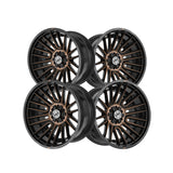 1 X XF Off-Road XF-234 Satin Black & Bronze Machined Double Dark Tint 20X10 6x135/6x139.7 106.4 Hub -12 Offset Silver Wheel Rim