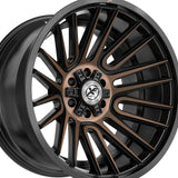 1 X XF Off-Road XF-234 Satin Black & Bronze Machined Double Dark Tint 17X9 6x135/6x139.7 106.4 Hub 0 Offset Silver Wheel Rim