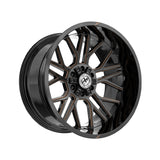 1 X XF Off-Road XF-235 Gloss Black & Bronze Milled 20X10 6x135/6x139.7 106.4 Hub -24 Offset Black, Bronze Wheel Rim