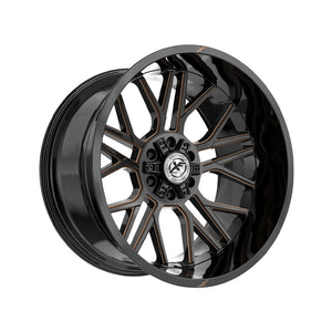 1 X XF Off-Road XF-235 Gloss Black & Bronze Milled 20X9 5x127/5x139.7 78.1 Hub 0 Offset Black, Bronze Wheel Rim