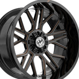 1 X XF Off-Road XF-235 Gloss Black & Bronze Milled 20X10 6x135/6x139.7 106.4 Hub -24 Offset Black, Bronze Wheel Rim