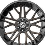 1 X XF Off-Road XF-235 Gloss Black & Bronze Milled 20X10 6x135/6x139.7 106.4 Hub -24 Offset Black, Bronze Wheel Rim
