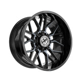 1 X XF Off-Road XF-235 Gloss Black & Machined Titanium Double Dark Tint 20X9 5x127/5x139.7 78.1 Hub 12 Offset Black Wheel Rim