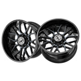 1 X XF Off-Road XF-235 Gloss Black & Machined Titanium Double Dark Tint 20X10 6x135/6x139.7 106.4 Hub -12 Offset Black Wheel Rim