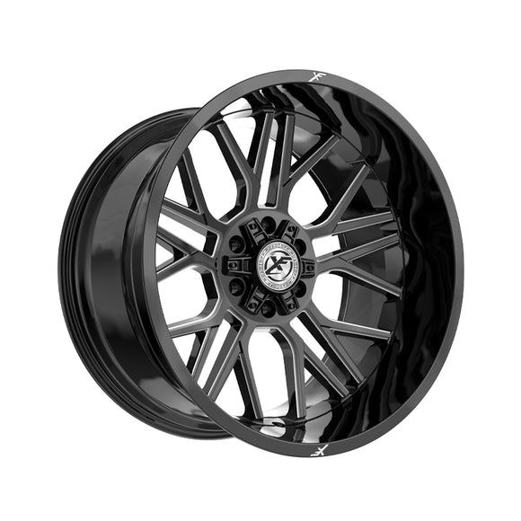 1 X XF Off-Road XF-235 Gloss Black & Milled 20X10 6x135/6x139.7 106.4 Hub -12 Offset Black Wheel Rim