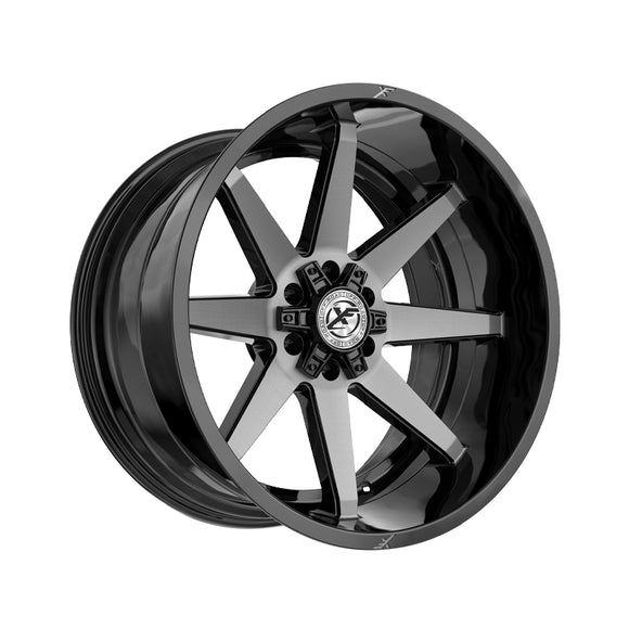 1 X XF Off-Road XF-236 Gloss Black & Brushed Double Dark Tint 20X10 5x127/5x139.7 78.1 Hub -24 Offset Black Wheel Rim