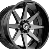 1 X XF Off-Road XF-236 Gloss Black & Brushed Double Dark Tint 20X10 5x127/5x139.7 78.1 Hub -24 Offset Black Wheel Rim