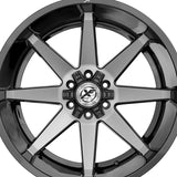 1 X XF Off-Road XF-236 Gloss Black & Brushed Double Dark Tint 20X10 5x127/5x139.7 78.1 Hub -24 Offset Black Wheel Rim