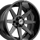 1 X XF Off-Road XF-236 Gloss Black & Milled 20X12 8x165.1/8x170 125.2 Hub -44 Offset Black Wheel Rim
