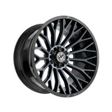 1 X XF Off-Road XF-237 Gloss Black & Machined Titanium Double Dark Tint 20X10 5x127/5x139.7 78.1 Hub -12 Offset Black Wheel Rim