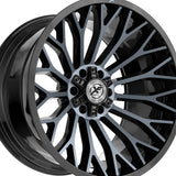 1 X XF Off-Road XF-237 Gloss Black & Machined Titanium Double Dark Tint 20X9 5x127/5x139.7 78.1 Hub 12 Offset Black Wheel Rim