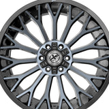 1 X XF Off-Road XF-237 Gloss Black & Machined Titanium Double Dark Tint 20X10 5x127/5x139.7 78.1 Hub -12 Offset Black Wheel Rim