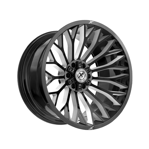 1 X XF Off-Road XF-237 Gloss Black & Milled 20X9 5x127/5x139.7 78.1 Hub 12 Offset Black Wheel Rim