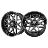 1 X XF Off-Road XF-238 Gloss Black & Milled 17X9 6x135/6x139.7 106.4 Hub 12 Offset Black Wheel Rim