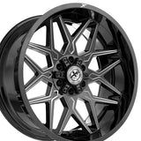 1 X XF Off-Road XF-238 Gloss Black & Milled 17X9 6x135/6x139.7 106.4 Hub 12 Offset Black Wheel Rim