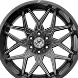 1 X XF Off-Road XF-238 Gloss Black & Milled 20X10 5x127/5x139.7 78.1 Hub -12 Offset Black Wheel Rim