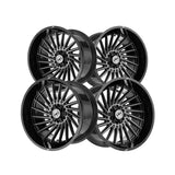 1 X XF Off-Road XF-239 Gloss Black & Brushed Double Dark Tint 20X9 5x127/5x139.7 78.1 Hub 0 Offset Black Wheel Rim