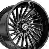 1 X XF Off-Road XF-239 Gloss Black & Brushed Double Dark Tint 20X10 8x165.1/8x170 125.2 Hub -12 Offset Black Wheel Rim