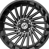 1 X XF Off-Road XF-239 Gloss Black & Brushed Double Dark Tint 20X10 8x165.1/8x170 125.2 Hub -12 Offset Black Wheel Rim