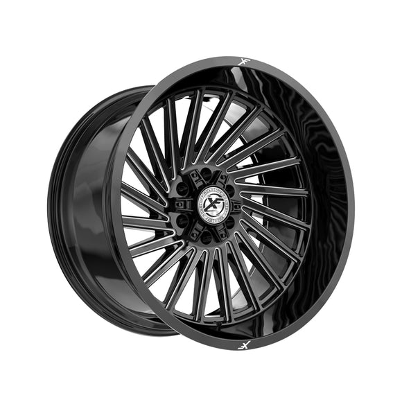 1 X XF Off-Road XF-239 Gloss Black & Milled 20X10 8x165.1/8x170 125.2 Hub -12 Offset Black Wheel Rim