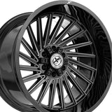 1 X XF Off-Road XF-239 Gloss Black & Milled 20X9 8x165.1/8x170 125.2 Hub 12 Offset Black Wheel Rim