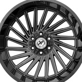 1 X XF Off-Road XF-239 Gloss Black & Milled 20X9 8x165.1/8x170 125.2 Hub 12 Offset Black Wheel Rim
