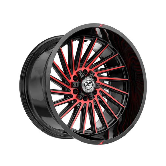 1 X XF Off-Road XF-239 Gloss Black & Red Machined 20X9 5x127/5x139.7 78.1 Hub 12 Offset Black, Red Wheel Rim